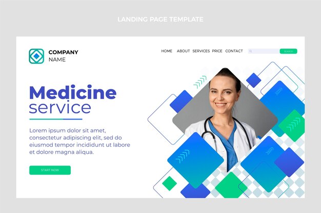 Página de inicio médica degradada