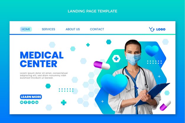 Página de inicio médica degradada