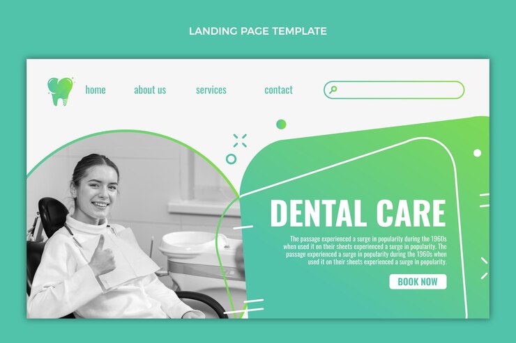 Vector gratuito página de inicio médica degradada