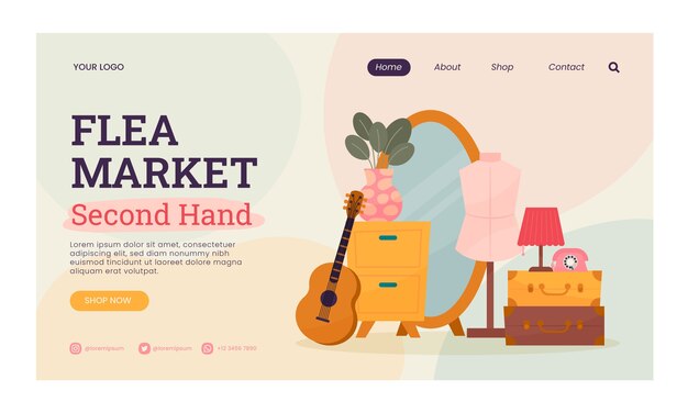 página de inicio del mercado de pulgas de segunda mano