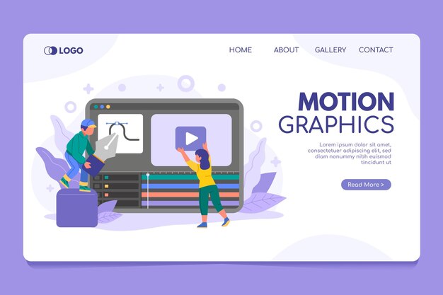 Página de inicio de motiongraphics orgánico plano