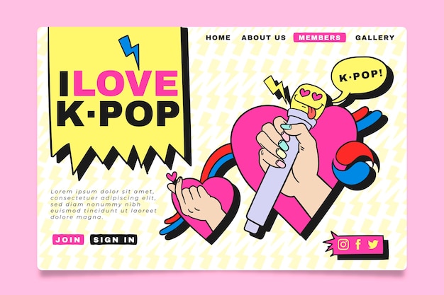 Página de inicio de música k-pop