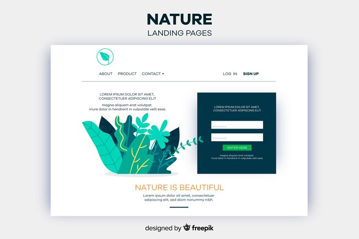 Vector gratuito página de inicio de la naturaleza