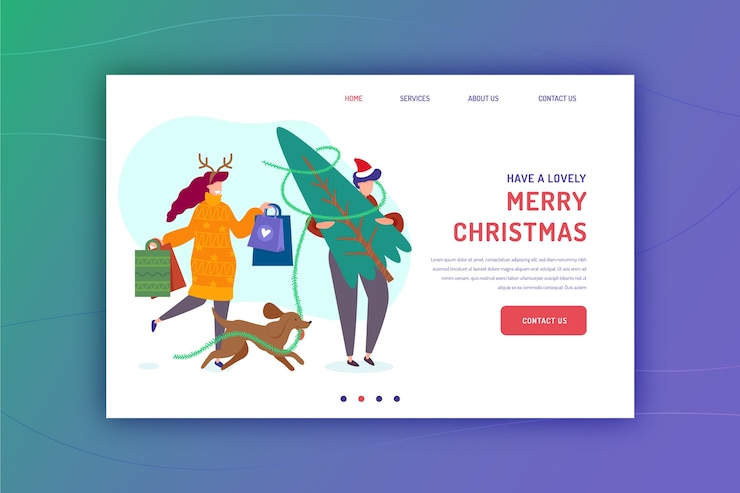 Vector gratuito página de inicio navideña dibujada a mano