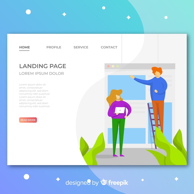 Vector gratuito página de inicio de negocios coloridos