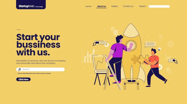 Vector gratuito página de inicio de negocios creativos