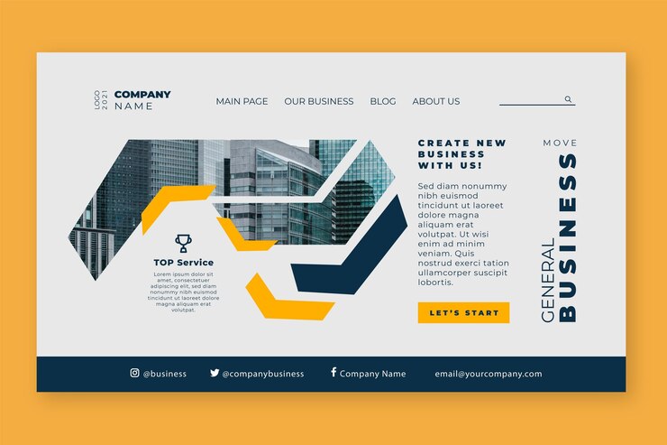 Vector gratuito página de inicio de negocios general