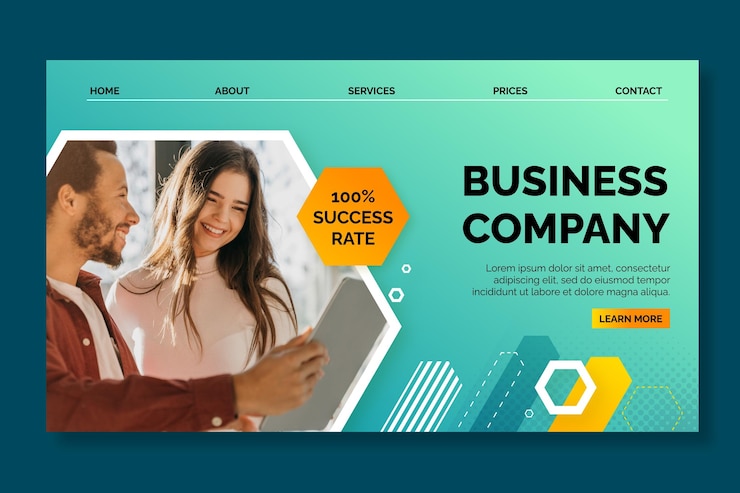 Vector gratuito página de inicio de negocios general