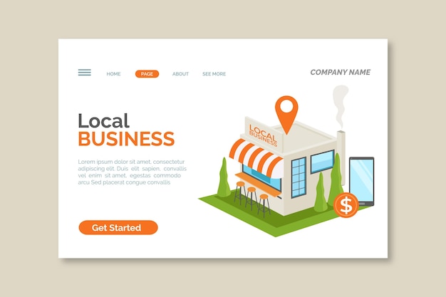 Página de inicio de negocios locales