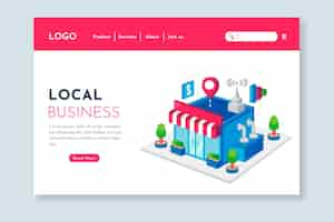 Vector gratuito página de inicio de negocios locales