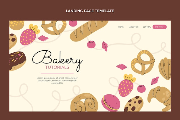 Vector gratuito página de inicio de panadería de diseño plano