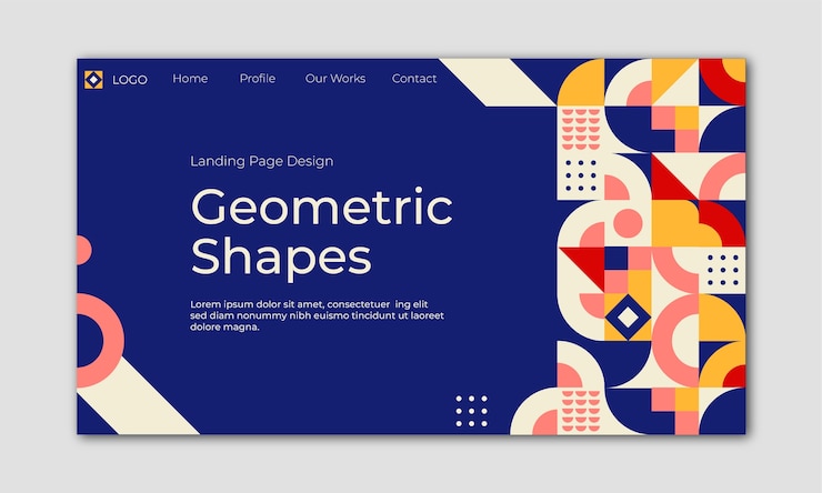 Vector gratuito página de inicio de patrón geométrico de diseño plano