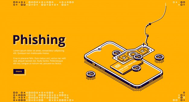 Página de inicio de phishing. Datos personales de robo de estafadores