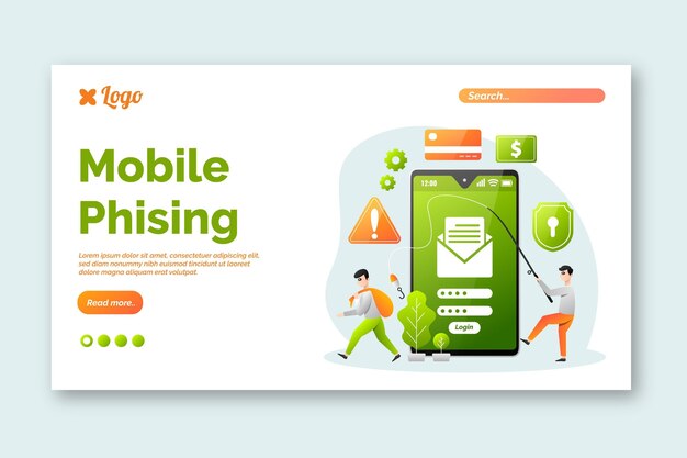 Página de inicio de phishing móvil