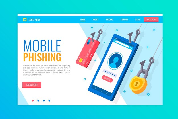 Página de inicio de phishing móvil