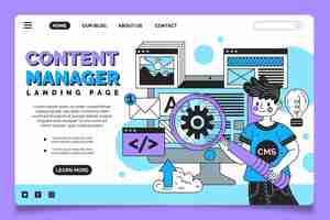 Vector gratuito página de inicio plana de cms