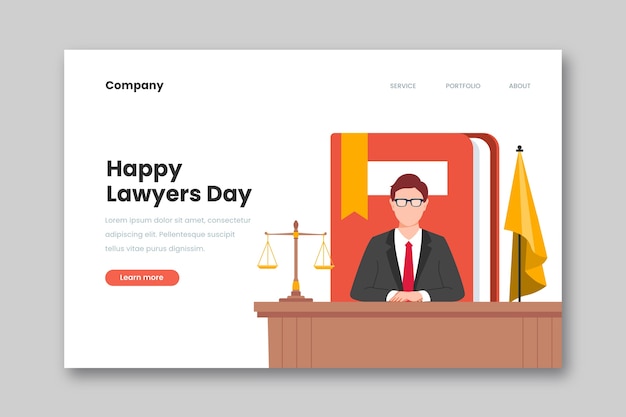 Página de inicio plana del día de los abogados