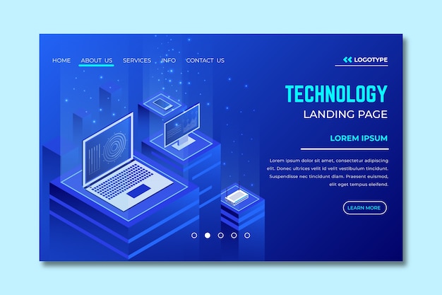 Página de inicio de plantilla de concepto de tecnología