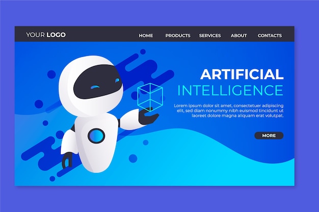 Página de inicio de plantilla de inteligencia artificial