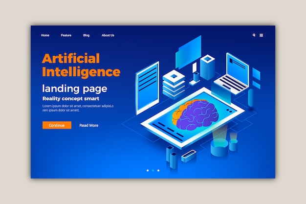 Página de inicio de plantilla de inteligencia artificial