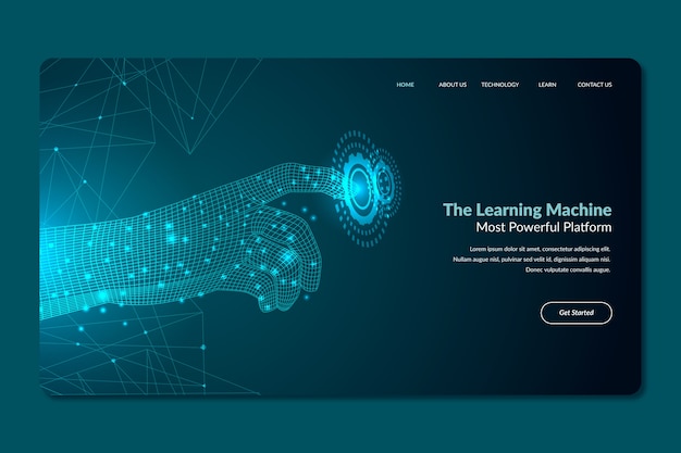 Vector gratuito página de inicio de plantilla de inteligencia artificial