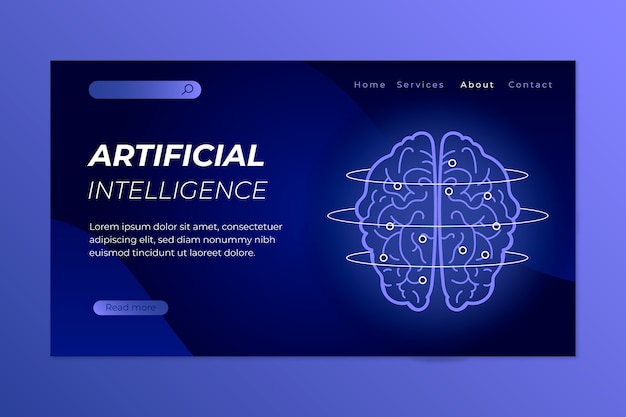 Página de inicio de plantilla de inteligencia artificial