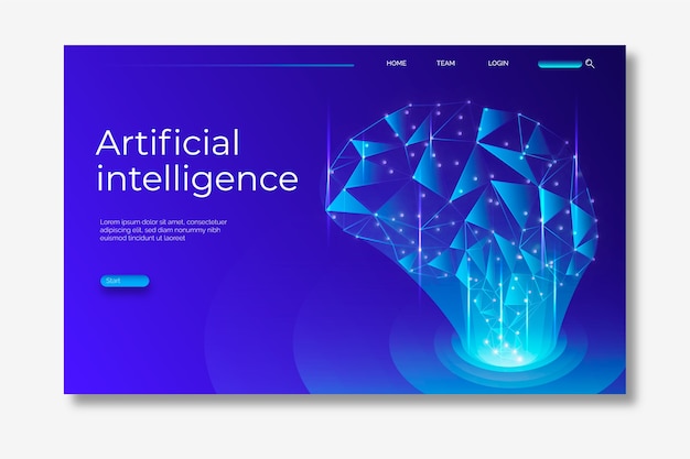 Página de inicio de plantilla de inteligencia artificial