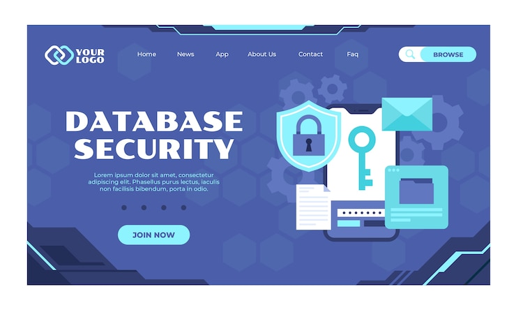 Vector gratuito página de inicio de privacidad de datos de diseño plano