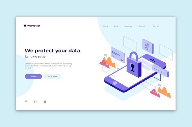 Página de inicio de protección de datos