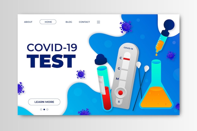 Página de inicio de la prueba de coronavirus