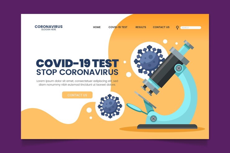 Vector gratuito página de inicio de prueba de covid-19