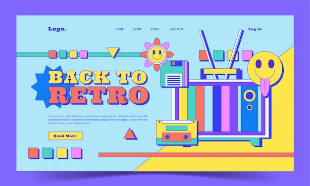 Vector gratuito página de inicio retro dibujada a mano