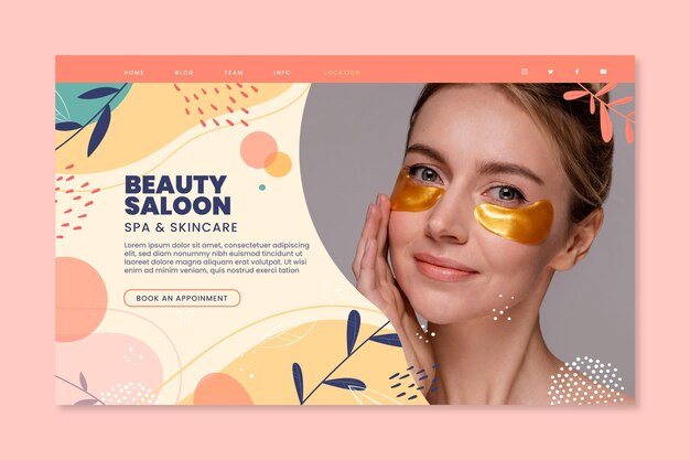 Vector gratuito página de inicio del salón de belleza