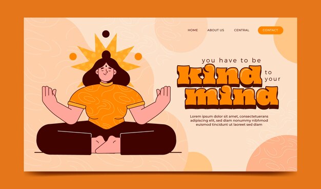 Página de inicio de salud mental plana