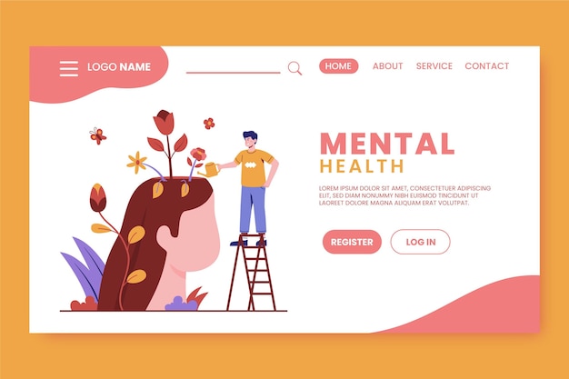 Vector gratuito página de inicio de salud mental