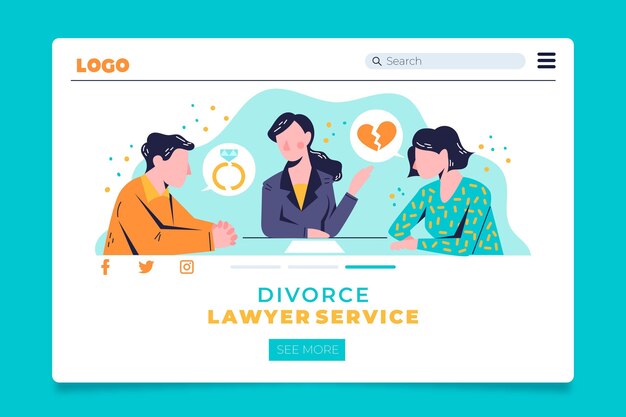 Página de inicio del servicio de abogado de divorcio