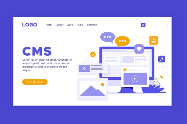 Página de inicio del sistema de gestión de contenido plano