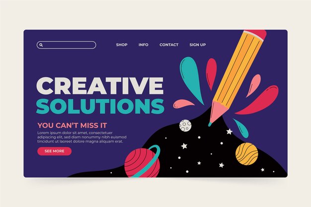 Página de inicio de soluciones creativas orgánicas
