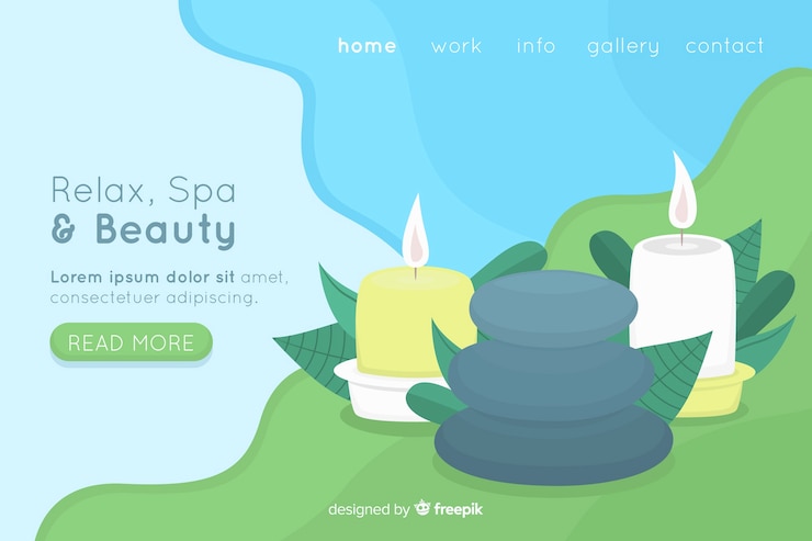 Vector gratuito página de inicio del spa