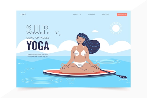 Vector gratuito página de inicio de sup en diseño plano