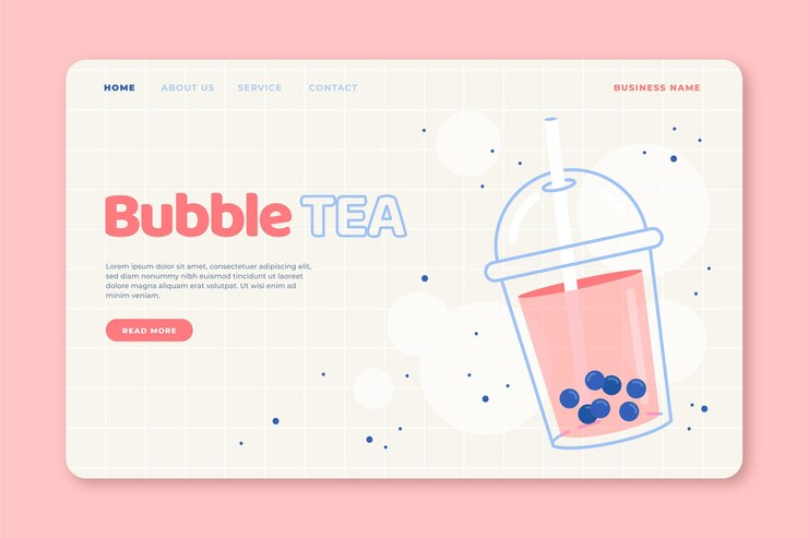 Vector gratuito página de inicio de té de burbujas