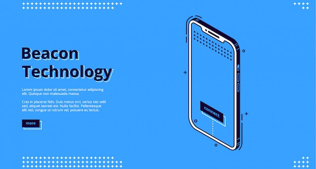 Página de inicio de la tecnología de baliza con teléfono inteligente