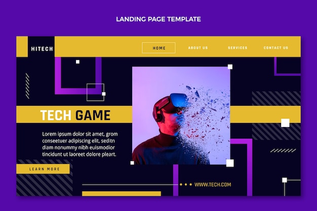 Página de inicio de tecnología de diseño plano