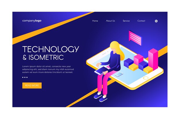 Página de inicio de tecnología isométrica