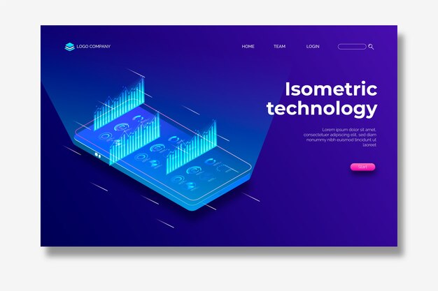Página de inicio de tecnología isométrica