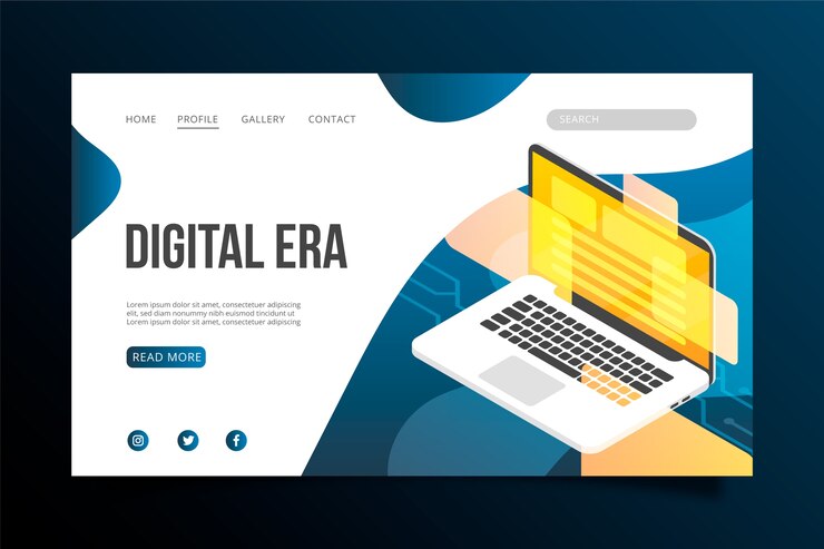 Vector gratuito página de inicio de tecnología isométrica