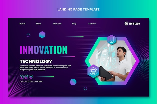 Página de inicio de tecnología de medios tonos degradados