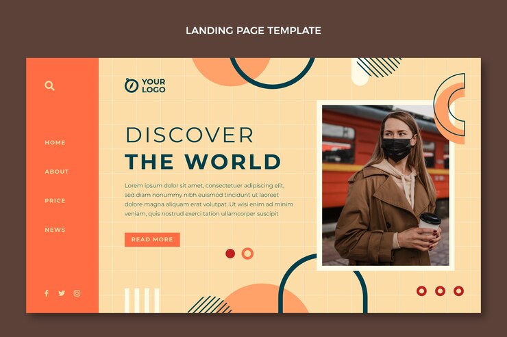 Vector gratuito página de inicio de tecnología mínima de diseño plano