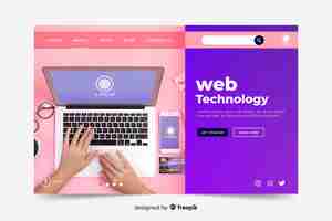 Vector gratuito página de inicio de tecnología web