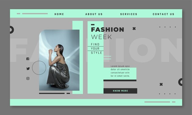 Página de inicio de tendencias de moda de diseño plano